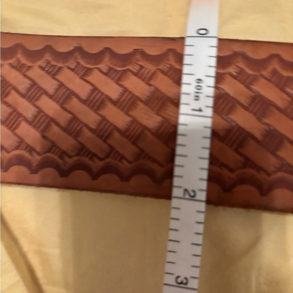 Vintage Nicholas basket weave cowhide belt